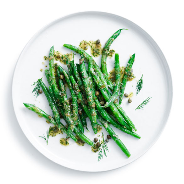 Vibrant and simple - green beans with dill and caper butter is a flavoursome side dish that matches beautifully with roast beef, lamb or fish.