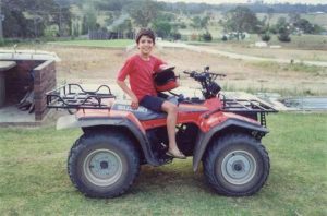 A young John Cordina on the family farm.