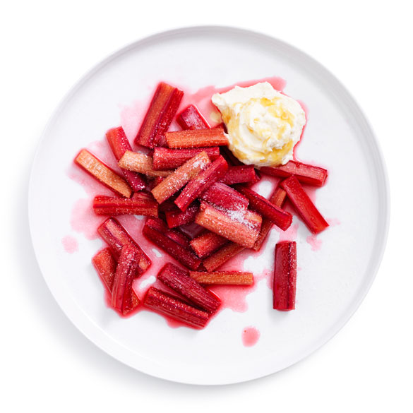 Fresh, simple, and delicious – Try our roasted rhubarb with ginger ricotta.